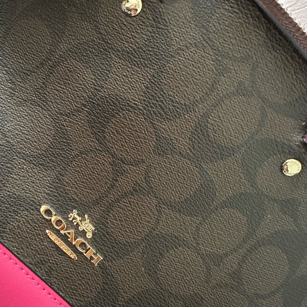 Coach Signature Brown and Pink Satchel - Picture 2 of 11